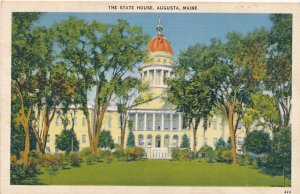 Augusta, Maine - The State House Capitol Building - pm 1940 - Linen