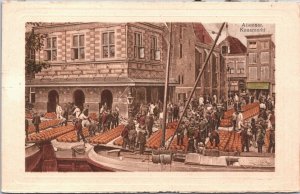 Netherlands Alkmaar Kaasmarkt Vintage Postcard 09.17