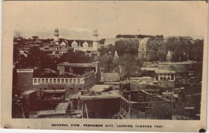 PC PAKISTAN, GENERAL VIEW, PESHAWAR, Vintage REAL PHOTO Postcard (b43419)