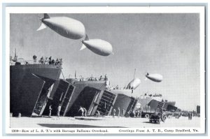c1950's Row of LST Air Dirigible Balloons Greetings from ATB VA Postcard