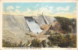 Ishpeming Michigan~Dead River Storage Dam~Cleveland Cliffs Iron Co~1920s PC 