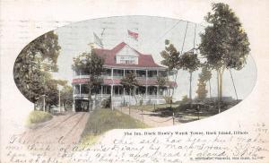 A50/ Rock Island Illinois Il Postcard The INN Blackhawk's Watch Tower 1907