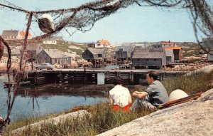 PEGGY'S COVE Nova Scotia, Canada St. Margarets Bay c1950s Vintage Postcard