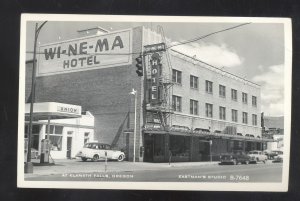 RPPC KLAMATH FALLS OREGON DOWNTOWN GAS STATION CARS REAL PHOTO POSTCARD