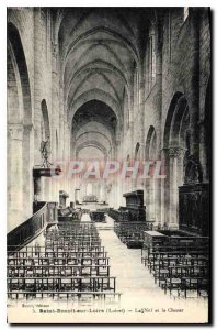 Old Postcard Saint Benoit sur Loire Loiret The Nave and Choir