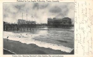 Venice California Marchettis Ship Cabrillo Pier Antique Postcard K102361 