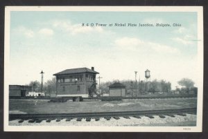 HOLGATE OHIO NICKEL PLATE JUNCTION B&O RAILROAD TOWER VINTAGE POSTCARD