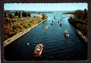 WA Boat Parade Regatta Seattle Lake Ship Canal Washington State Postcard