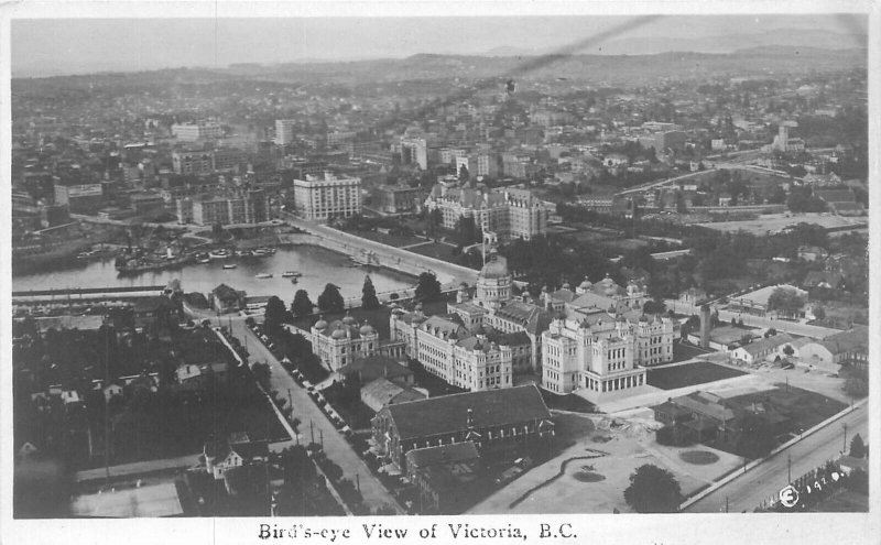 Postcard RPPC Canada BC Victoria Air View 1920s 23-9214