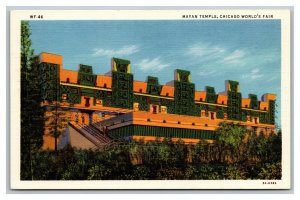 Vintage 1933 Postcard Mayan Temple General Electric at the Chicago World's Fair