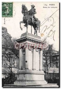 Postcard Old Paris Statue of Lafayette