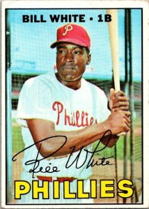 1967 Topps Baseball Card Bill White Philadelphia Phillies sk2215