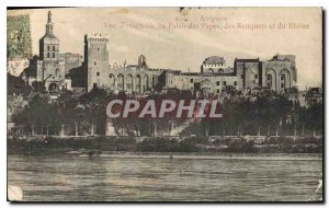 Old Postcard Avignon Overview of the Palace of the Popes and the Remparts du ...