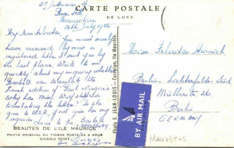 mauritius, Group of Young Children in Bathing Suits in Boat Caprice (1956) RPPC