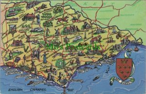 Maps Postcard -  Map Showing Sussex and Kent  RS28366 