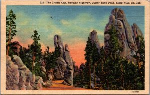 USA The Traffic Cop Needles Highway Custer State Park South Dakota Linen 09.70