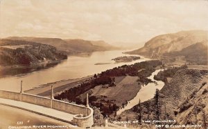 GORGE OF THE COLUMBIA OR~COLUMBIA RIVER HWY~CROSS DIMMITT REAL PHOTO POSTCARD