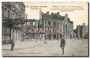 Old Postcard Arras La Cite Martye The area of ​​the station after the ter...
