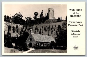 RPPC Vintage California Postcard - Wee Kirk - Forest Lawn Park - Glendale