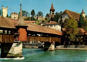 Switzerland Luizern Spreuerbruecke mit Museggtuermen 1966