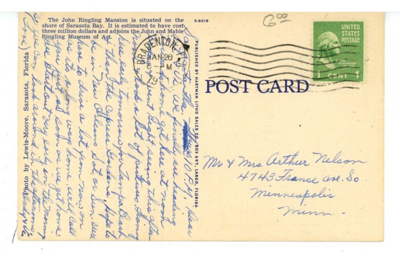 FL - Sarasota. The Ringling Mansion, East Façade