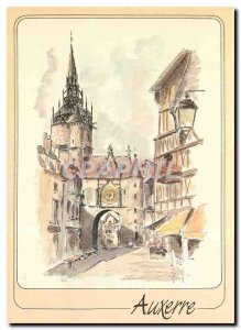 Modern Postcard Auxerre Yonne tower called Gaillarde Clock Tower