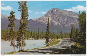 Mount Hardisty and the Athabasca River, Jasper-Banff Highway, Banff,  Alberta...