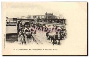 Old Postcard Barnum and Bailey Circus Unloading of special trains Horses Clown