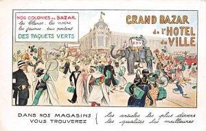 Grand Bazar de l'Hotel de Ville Blacks Postal Used, Date Unknown 