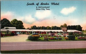 Union City TN Tennessee South of the Border Motel Vintage Linen Postcard KJ11