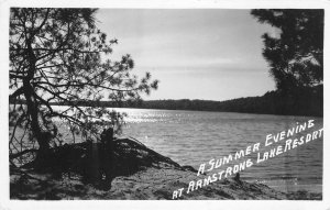 RPPC A Summer Evening ARMSTRONG LAKE RESORT Ely, MN c1930s Vintage Postcard