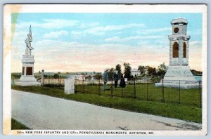 1920's ANTIETAM MD NEW YORK INFANTRY 125th PENNSYLVANIA CIVIL WAR MONUMENTS