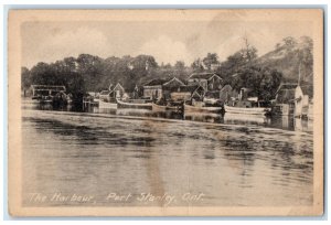 c1940's Boat Canoe at The Harbour Port Stanley Ontario Canada Postcard