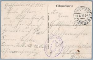 GERMAN WWI 1915 MILITARY FELDPOSTKARTE ANTIQUE POSTCARD