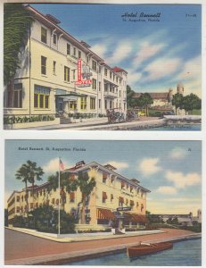 P2766, 2 dif views vintage postcards hotel bennett by-the-sea st augustine FL