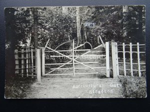 STRATTON Agricultural Gate made with Sythe Rake & Pitchfork Pre 1914 RP Postcard