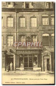 Old Postcard Besancon les Bains Birthplace of Victor Hugo Pharmacy