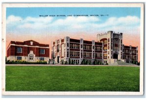 Miller High School And Gymnasium Building Macon Georgia GA Vintage Postcard 