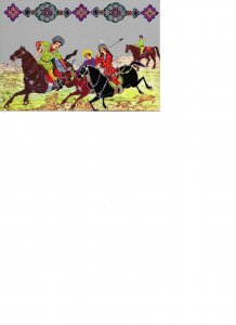 Horses. Persian Miniature Fine art, modern Italian postcard