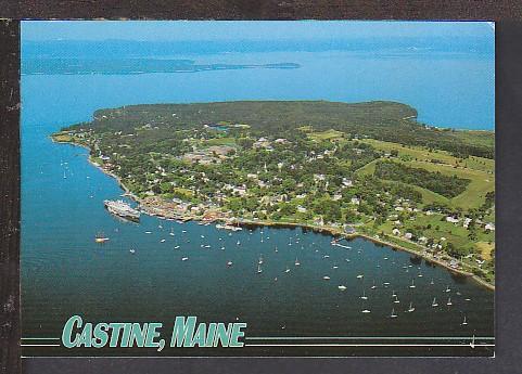 Bird's Eye View Castine ME Postcard BIN 