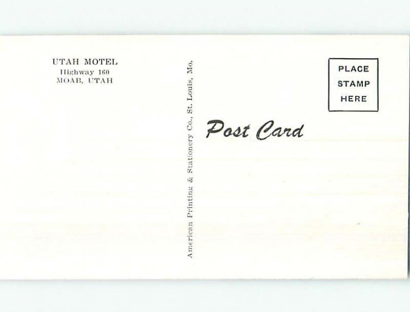 Unused Pre-1980 UTAH MOTEL Moab Utah UT n9040