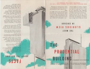 Prudential Building Observation Deck Brochure With Map Chicago IL, Vintage