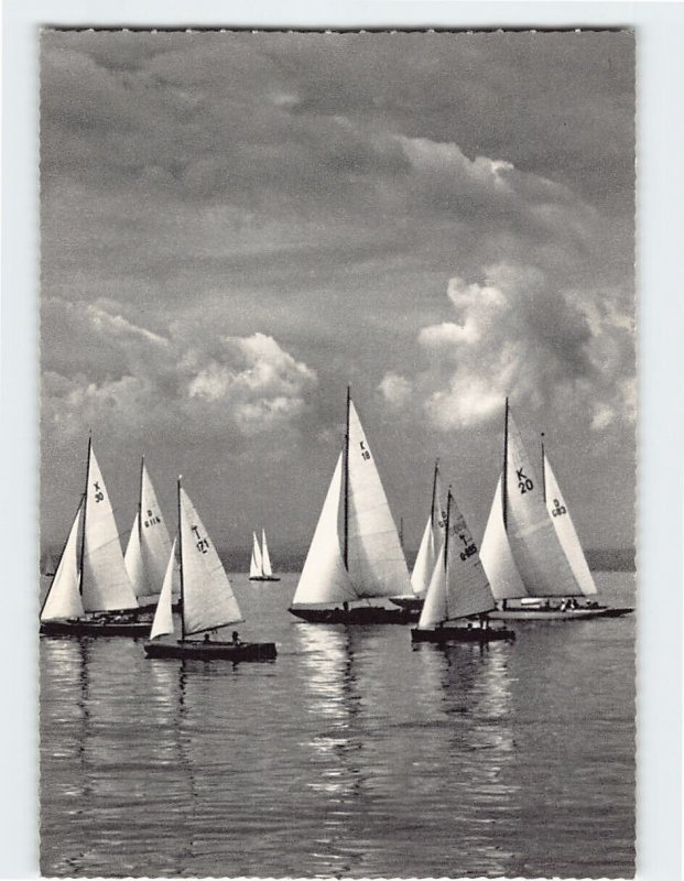 Postcard Sailboats in Am Bodensee Germany