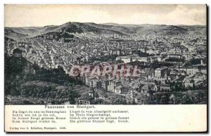 Old Postcard Panorama von Stuttgart