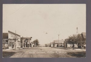 Villard MINNESOTA RPPC c1910 MAIN STREET Stores nr Alexandria Glenwood MN