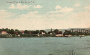 Vintage Postcard Delaware River At Neversink and Delaware Port Jervis New York