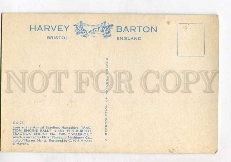 416251 UK 1914 year WARRIOR TRAIN Engine Old postcard