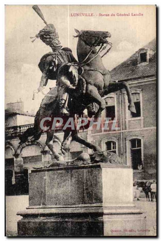 Postcard Old Army Luneville Statue of General Lasalle Horse Horse