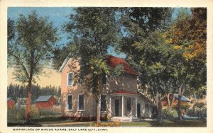 Birthplace of Maude Adams, Salt Lake City, Utah c1920s Vintage Postcard