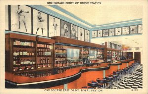 LINEN Postcard BALTIMORE MARYLAND MD Sportsman Bar UNION STATION